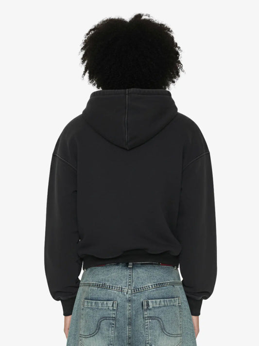 Rivet Detail Fleece Zip Up Hoodie 