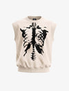 Vintage Skeleton Graphic Waffle Knit Sleeveless Vest