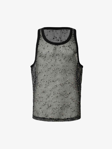 Open-Knit Mesh Layering Tank 