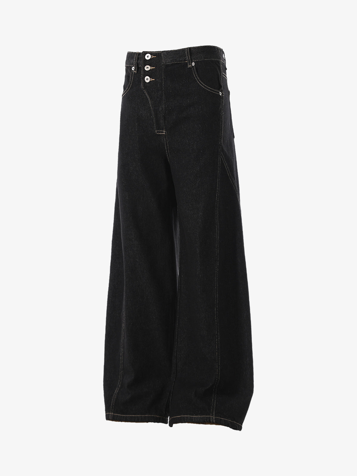 Reverse-Stitched Multi-Button Jeans 