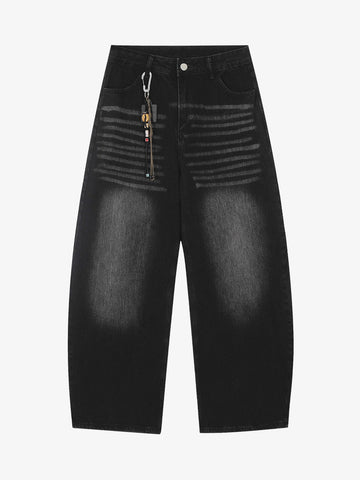 Vintage Embroidered Cross Washed Scimitar Jeans 