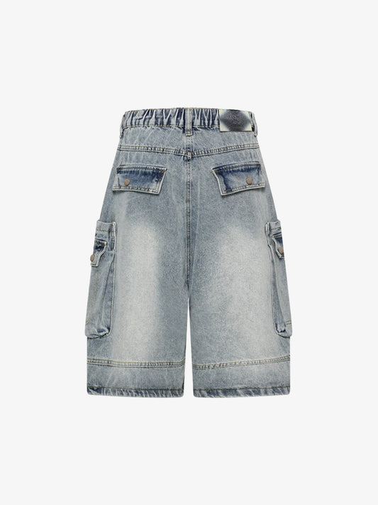 Cargo Multi-Pocket Denim Jorts