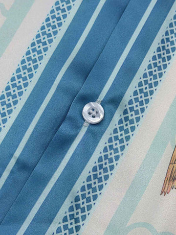 Porcelain Floral Cuban Collar Shirt 