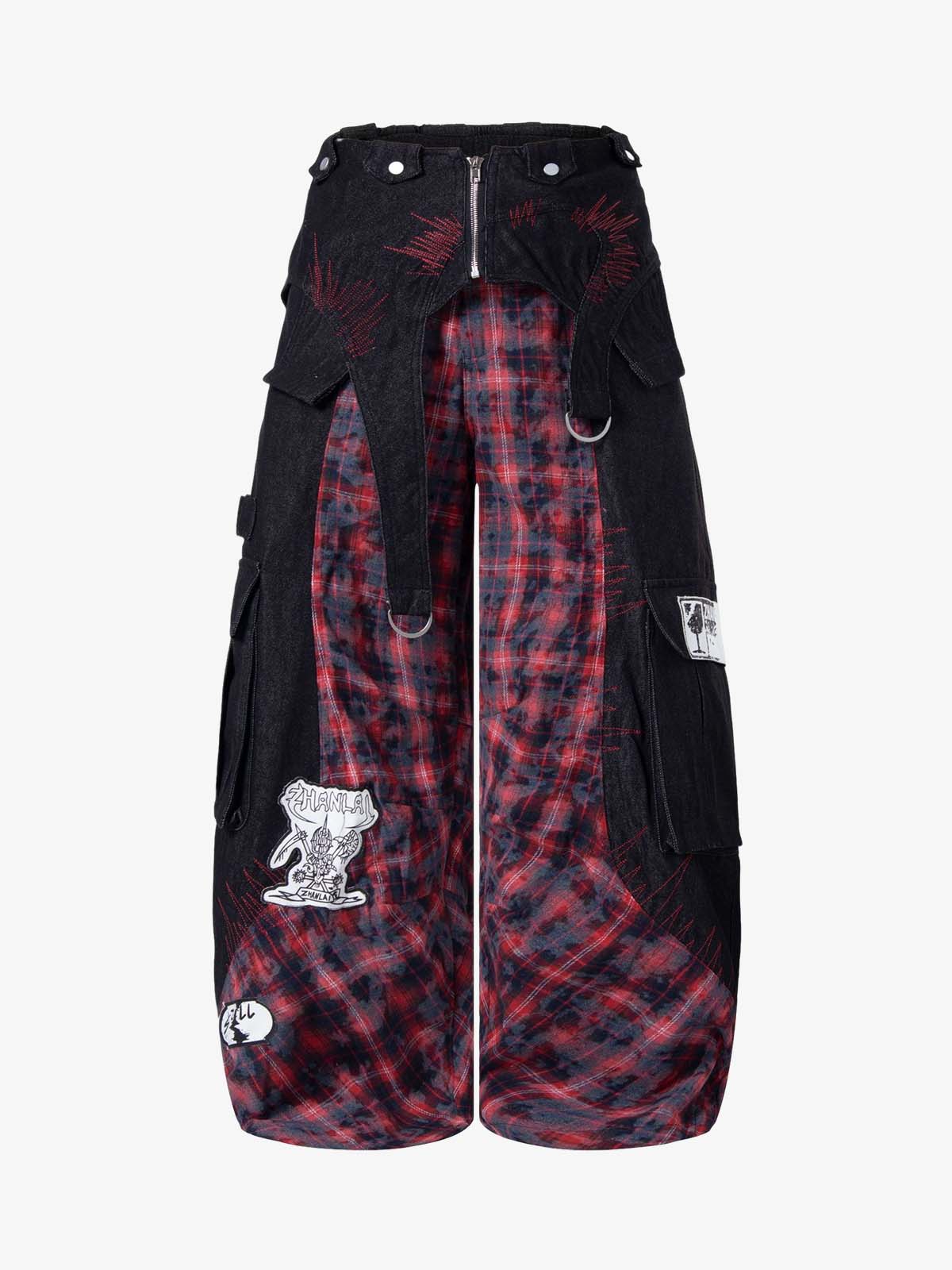 Deconstructed Cyber-Grunge Patchwork Denim Jeans