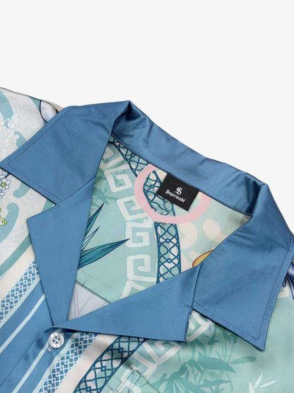 Porcelain Floral Cuban Collar Shirt 