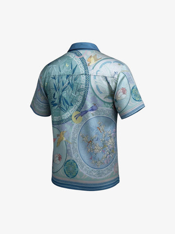 Porcelain Floral Cuban Collar Shirt 