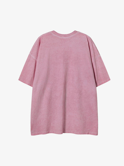 Acid Wash Figure Graphic Oversized T-Shirt