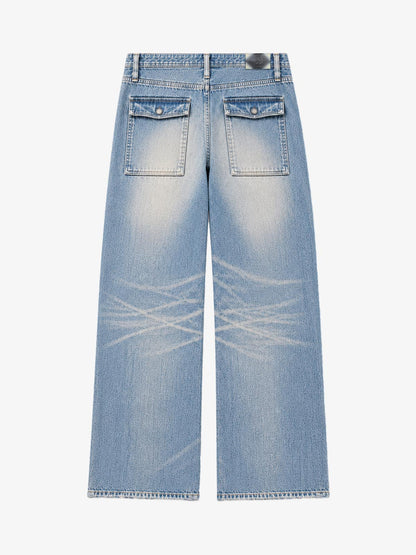 Multi-Pocket Wide-Leg Jeans