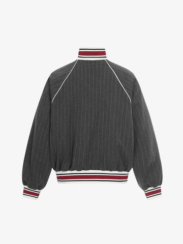 Pinstripe Vertical Embroidery Track Jacket 