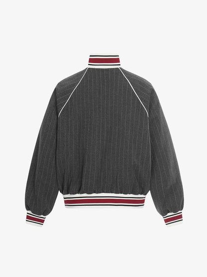 Pinstripe Vertical Embroidery Track Jacket 