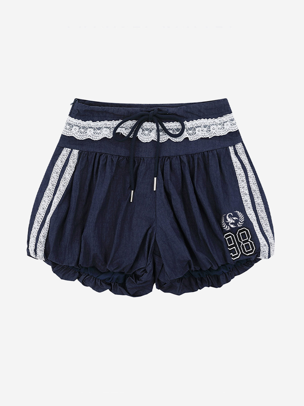 Lace Trim Bubble Casual Shorts