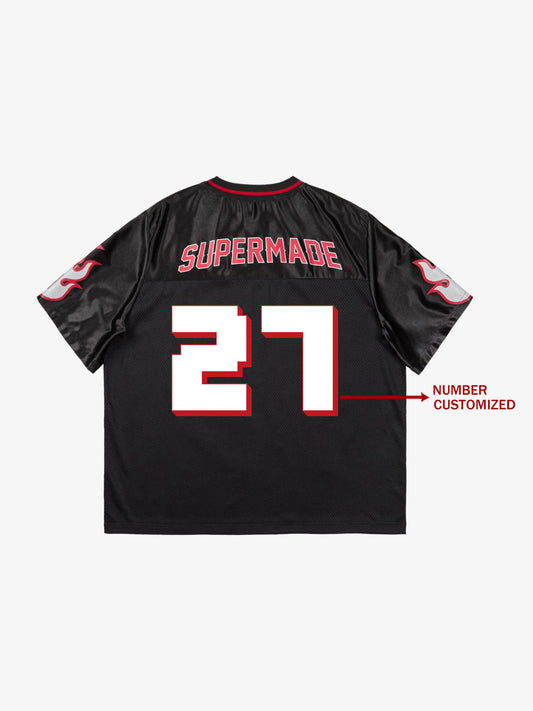 Original Flame Print Football Jersey T-Shirt 