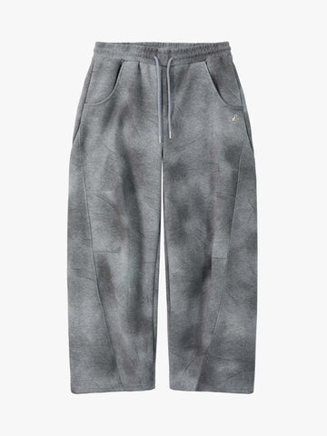 Vintage Washed Tie-Dye Zip Up Hoodie & Barrel Sweatpants Tracksuit 