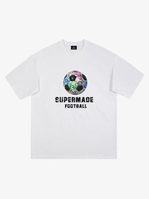 Color Block Soccer Ball Graphic T-Shirt 