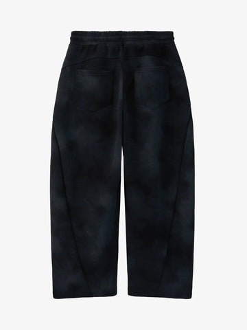 Vintage Washed Tie-Dye Zip Up Hoodie & Barrel Sweatpants Tracksuit 