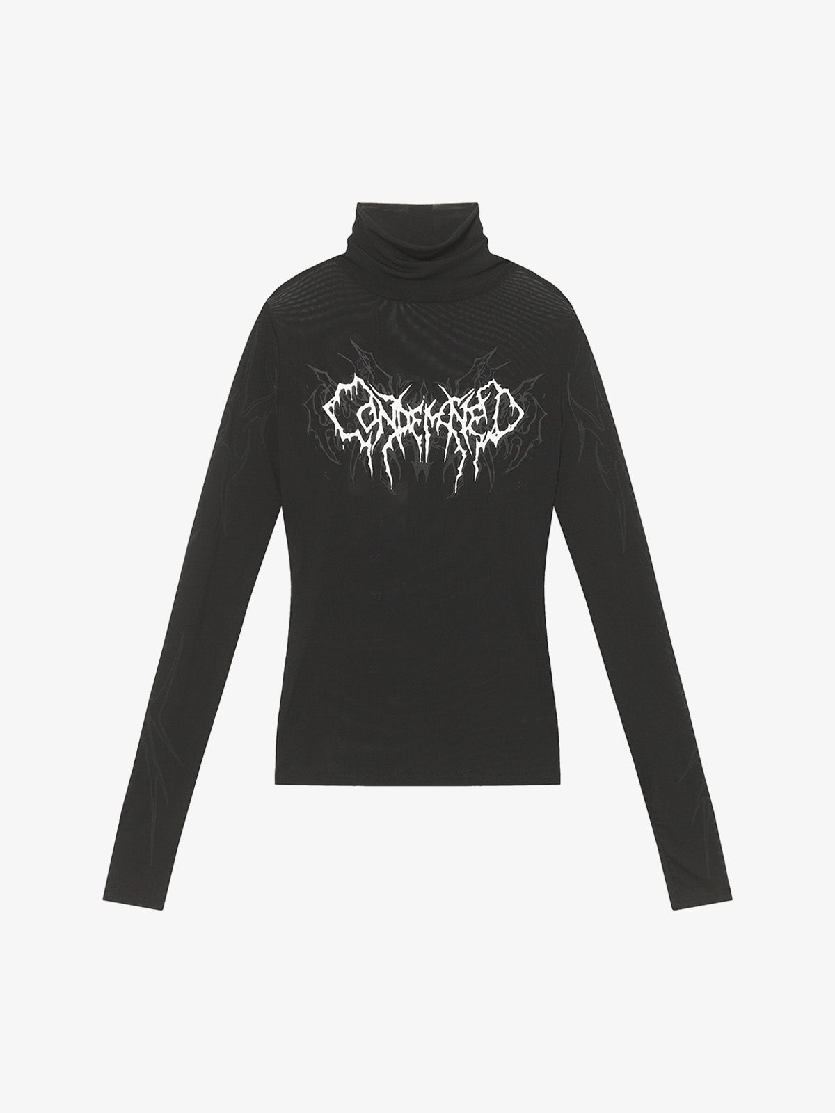 Dark Style Printed Slim Mesh Long Sleeves T-Shirt 