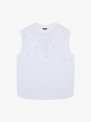 Rhinestone Cross Sports Vest