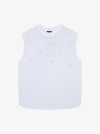 Rhinestone Cross Sports Vest