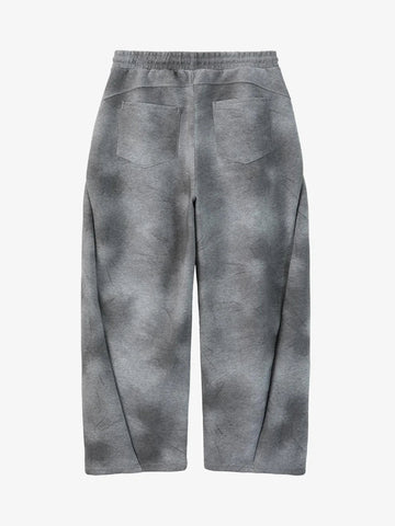 Vintage Washed Tie-Dye Zip Up Hoodie & Barrel Sweatpants Tracksuit 