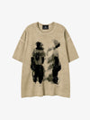 Acid Wash Figure Graphic Oversized T-Shirt
