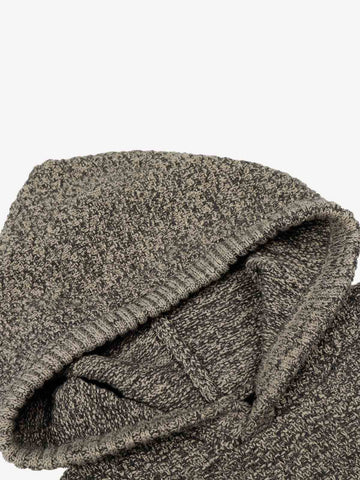 Relaxed Fit Knit Hooded Pullover Hoodie Sweater 