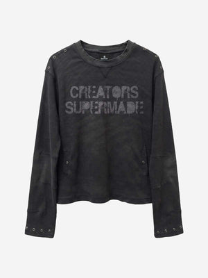 Waffle Knit Metal Detail Tee