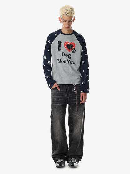 Slogan Raglan Long Sleeve Tee