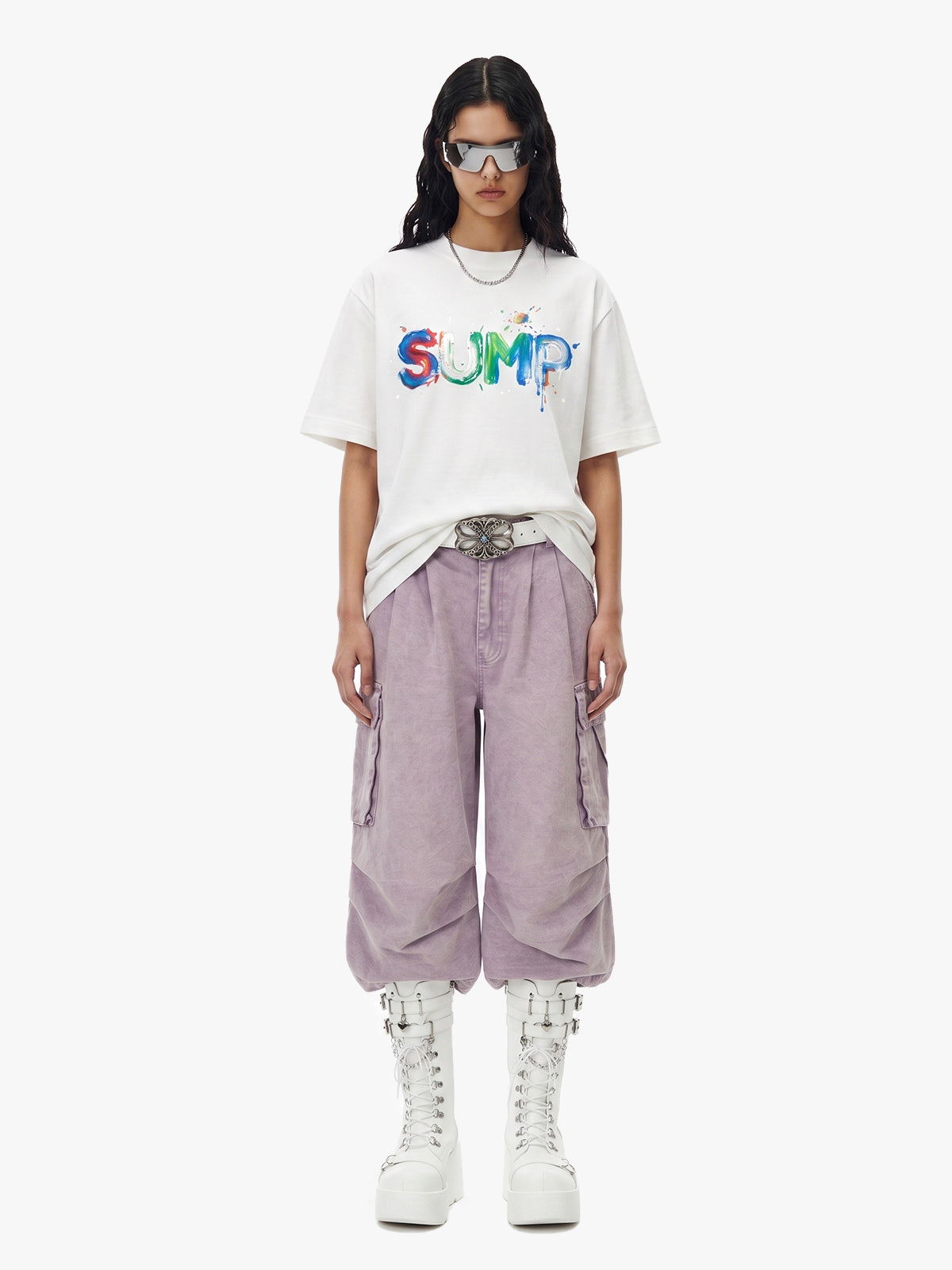 Graffiti Paint Drip Letter Print Oversized T-Shirt