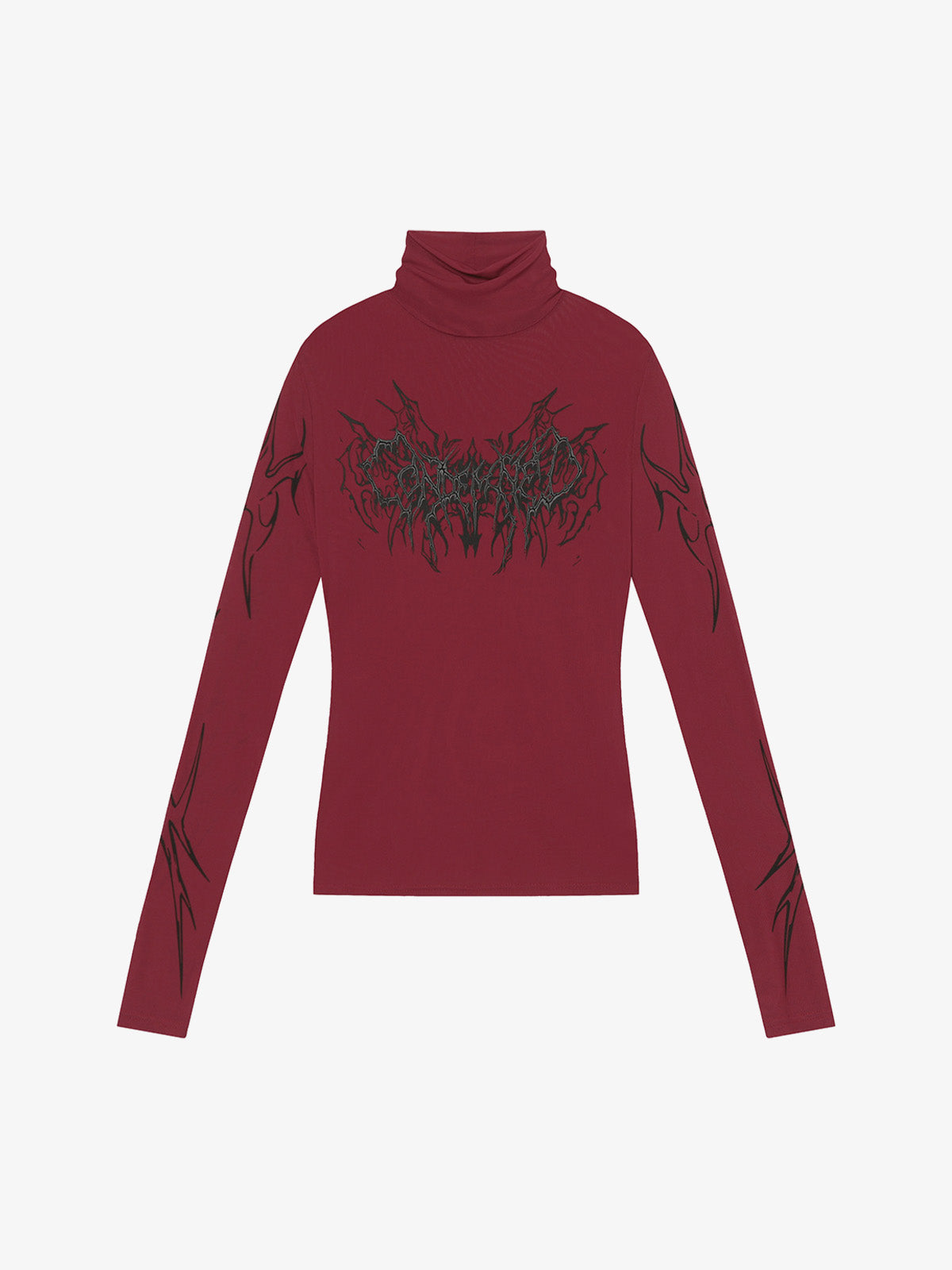 Dark Style Printed Slim Mesh Long Sleeves T-Shirt 