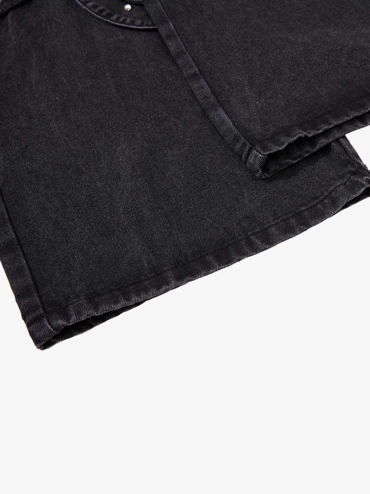 Dark Wash Denim Pants with Silver Studs – Relaxed Fit Streetwear Jeans