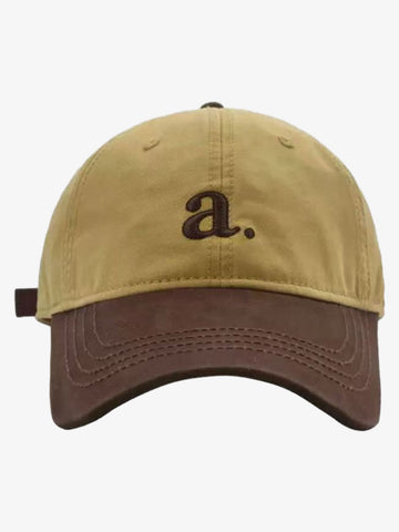 Embroidered Letter "a." Washed Baseball Cap