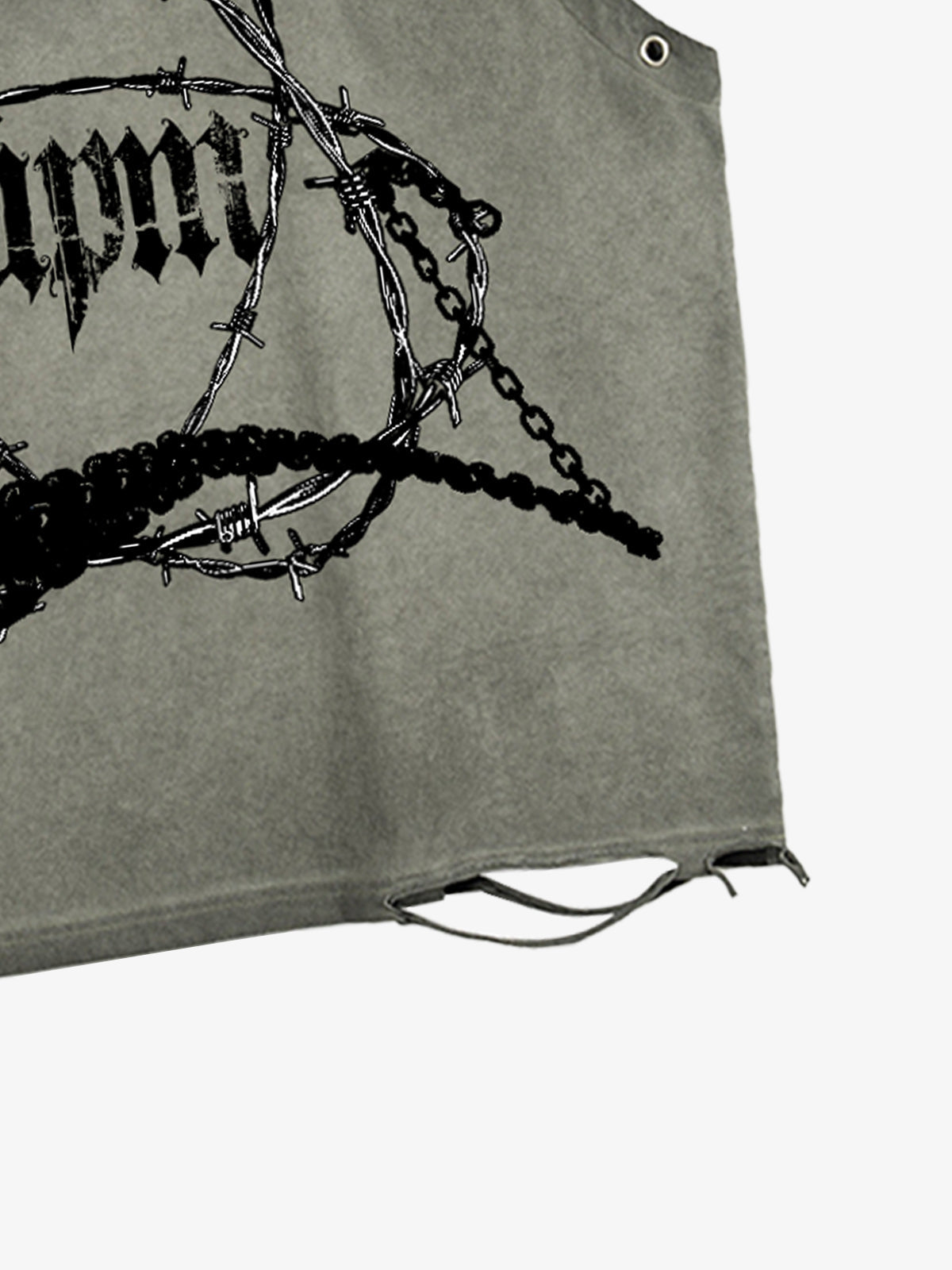 Barbed Wire Chain Graphic Sleeveless Vest 