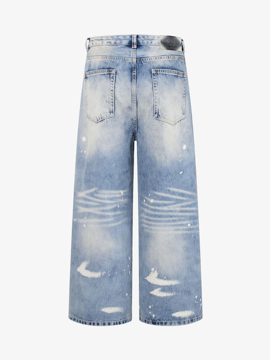 Washed Splatter-Paint Jeans 