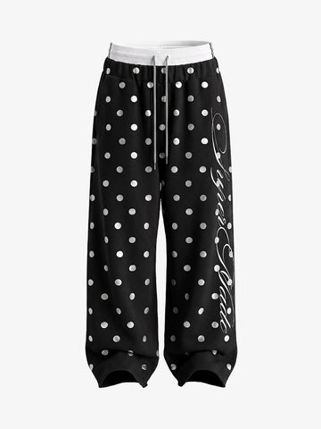 Double Waist Polka Dot Pants