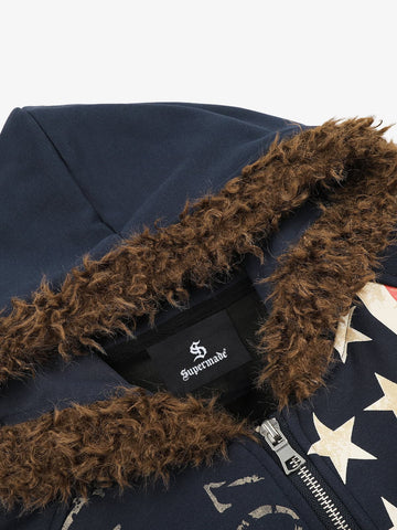 Union Jack Fur Hooded Jacket