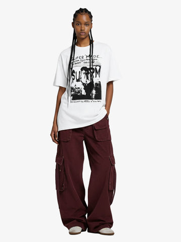 Vintage Washed Punk Graphic Print T-Shirt 