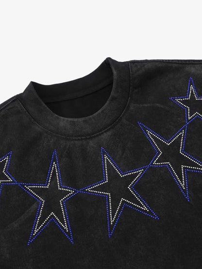 Rhinestone Star Graphic T Shirt 