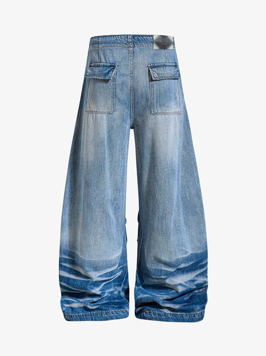 Distressed Denim Shorts with Embroidered Graphic