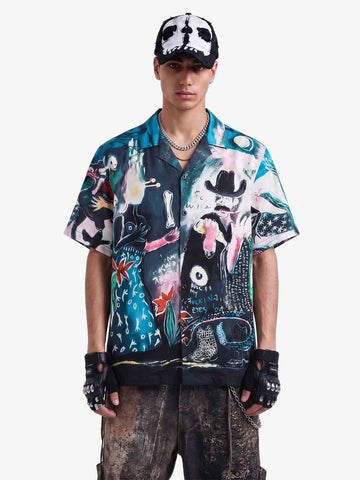 Blue Abstract Oil Painting Shirt