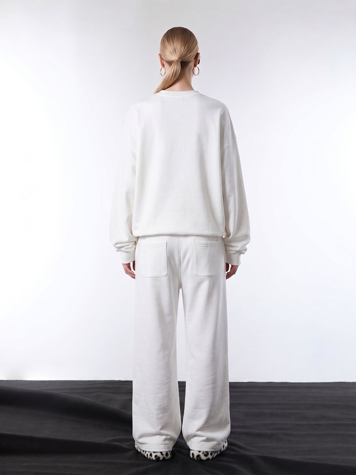 Two-Tone Embroidered Sweatshirt Set