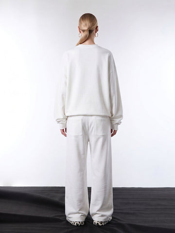 Two-Tone Embroidered Sweatshirt Set