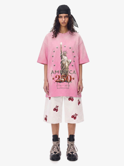 Liberty Statue Chrome Washed T-Shirt