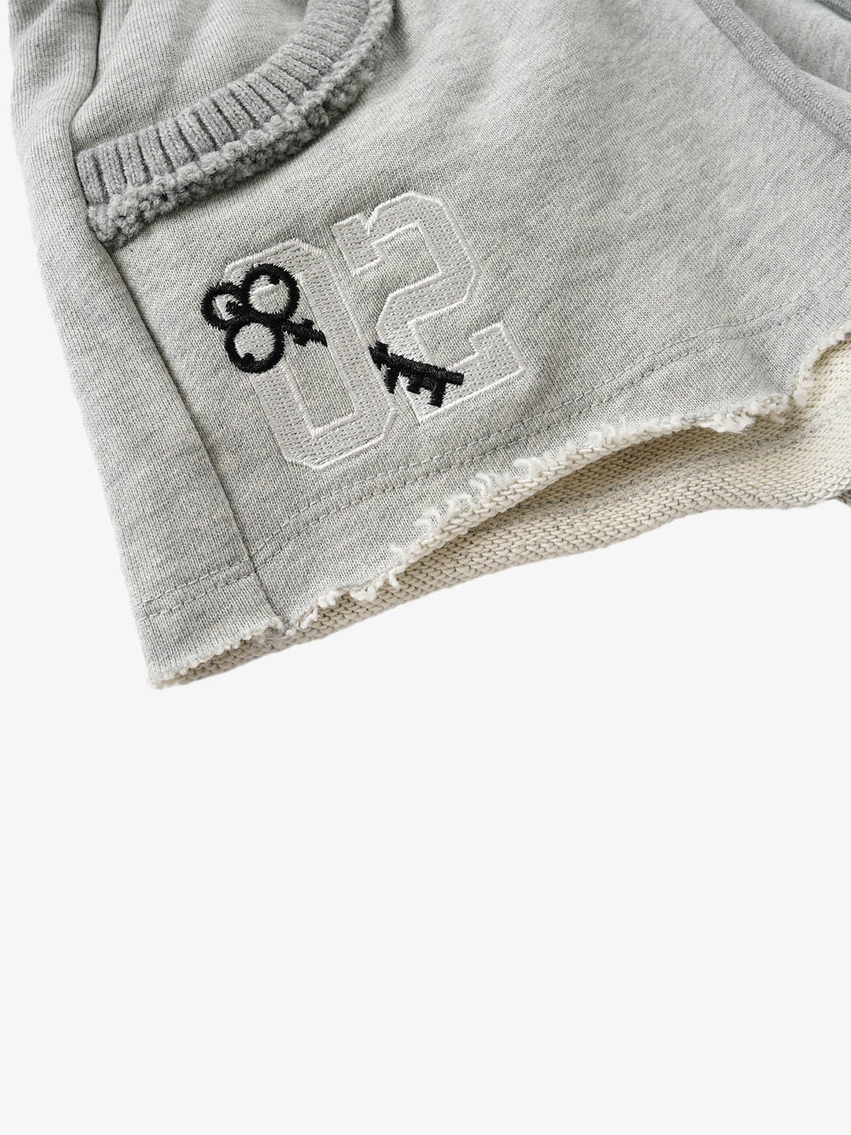 Embroidered Raw Hem Mini Shorts