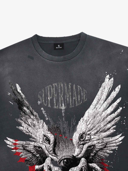 Six-Winged Archangel Splatter Graphic Tee