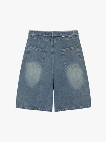 Embroidered Spiderweb Denim Shorts