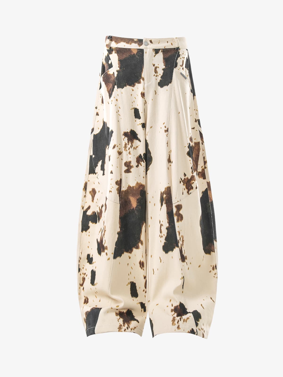 Retro Ink Splash Tie-Dye Barrel Jeans 