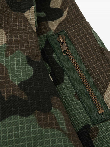 Camouflage Fur Collar Reversible Cotton Jacket - 2499 