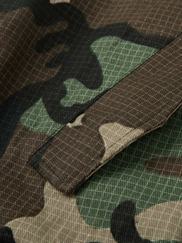 Camouflage Fur Collar Reversible Cotton Jacket - 2499 