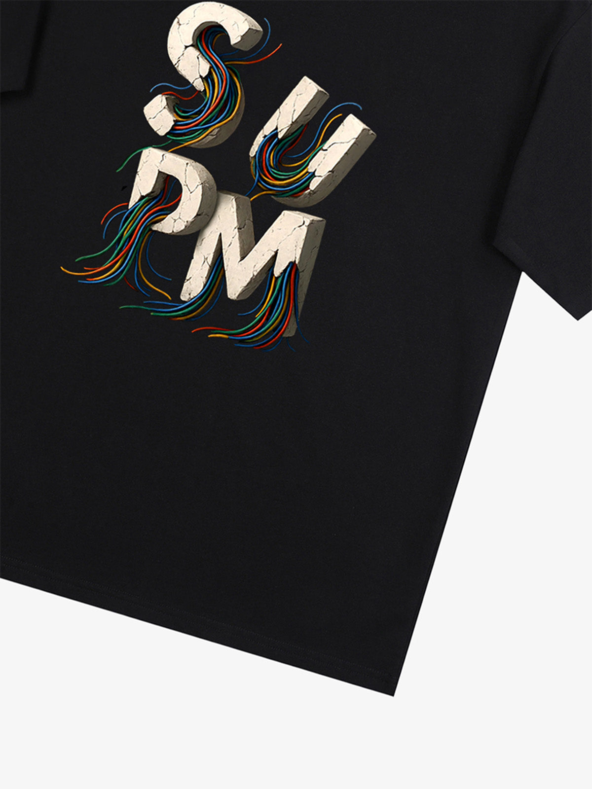 SPMD Letter Cable Graphic T-Shirt 
