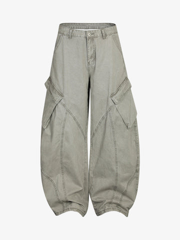 Patchwork Multi-Pocket Workwear Casual Machete Pants 